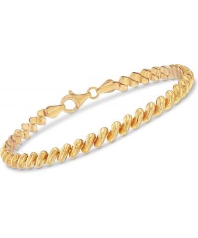 Italian 18kt Yellow Gold Over Sterling Silver San Marco Bracelet 7.5 Inches $46.06 Bracelets