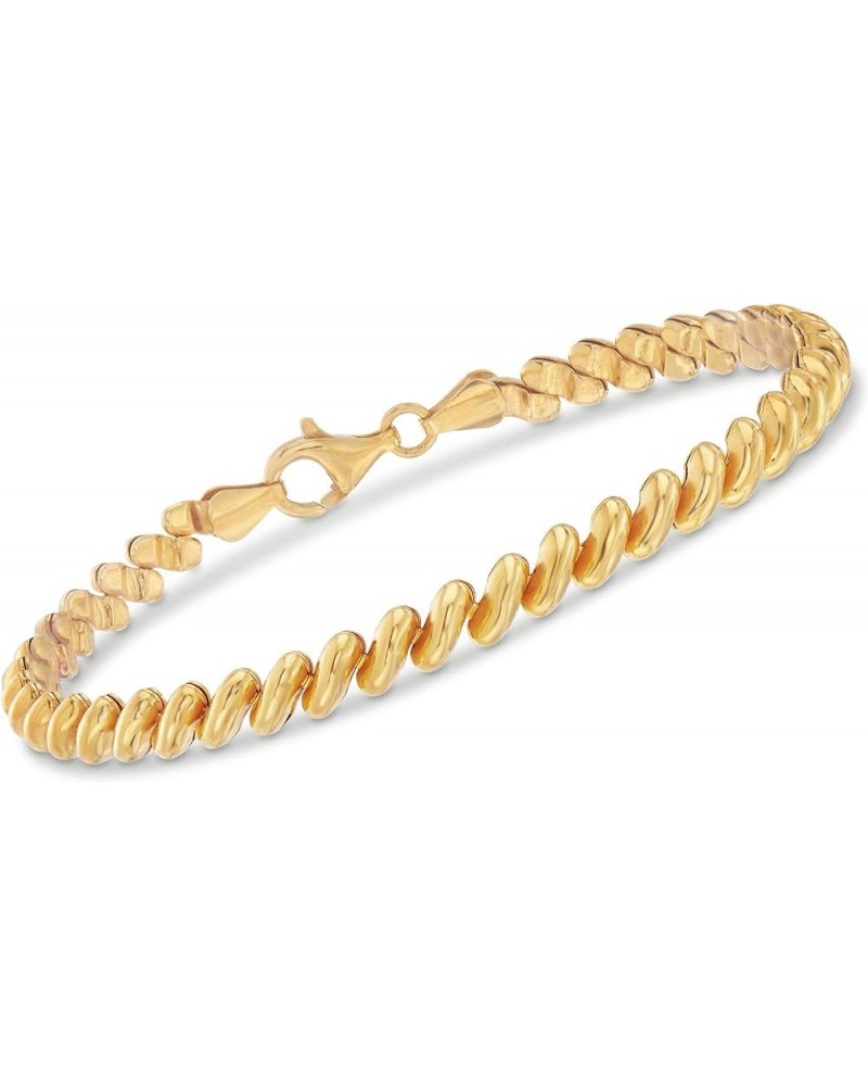 Italian 18kt Yellow Gold Over Sterling Silver San Marco Bracelet 7.5 Inches $46.06 Bracelets