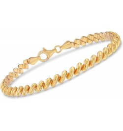 Italian 18kt Yellow Gold Over Sterling Silver San Marco Bracelet 7.5 Inches $46.06 Bracelets