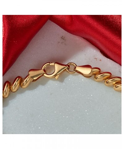 Italian 18kt Yellow Gold Over Sterling Silver San Marco Bracelet 7.5 Inches $46.06 Bracelets