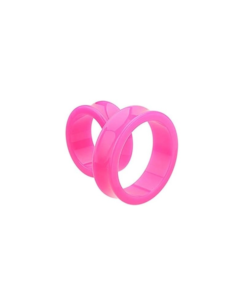 Supersize Neon Colored Acrylic Double Flared Ear Gauge Tunnel Plug Earrings 1-3/4" (44mm), Pink $11.48 Body Jewelry