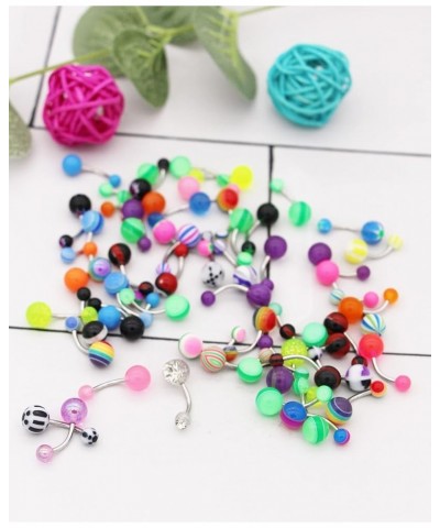 24-50Pcs 14G Stainless Steel Belly Button Rings for Women Girls CZ Screw Navel Bars Body Piercing Jewelry J: 50pcs style 2 $9...