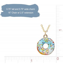 Folk Art Series Whimsical Everyday Object Food Necklace | Uncommon Jewel Donut Blue $9.11 Others