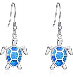 Turtle Earrings S925 Sterling Silver Opal Sea Turtle Earrings Turtle Jewelry Dangle Earrings for women Earrings Multi Style A...