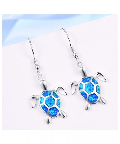 Turtle Earrings S925 Sterling Silver Opal Sea Turtle Earrings Turtle Jewelry Dangle Earrings for women Earrings Multi Style A...