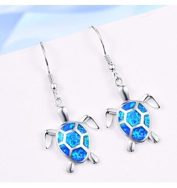 Turtle Earrings S925 Sterling Silver Opal Sea Turtle Earrings Turtle Jewelry Dangle Earrings for women Earrings Multi Style A...