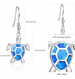 Turtle Earrings S925 Sterling Silver Opal Sea Turtle Earrings Turtle Jewelry Dangle Earrings for women Earrings Multi Style A...