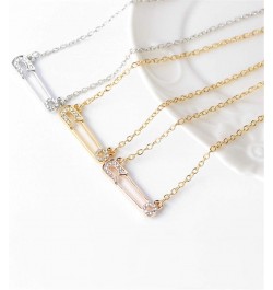 Safety Pin Necklace Gold Silver Paper Clip Pendant Necklace for Women Dainty Cubic Zirconia Paperclip Necklace Clavicle Chain...