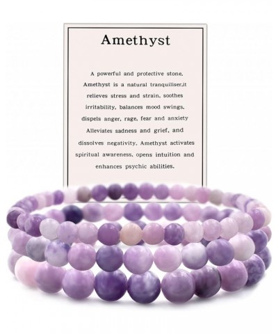 3Pcs Natural Stone Bracelet for Women Men Healing Crystal Chip Bead Bracelets Spiritual Amethyst Rose Quartz Chakra Bracelets...