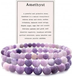 3Pcs Natural Stone Bracelet for Women Men Healing Crystal Chip Bead Bracelets Spiritual Amethyst Rose Quartz Chakra Bracelets...