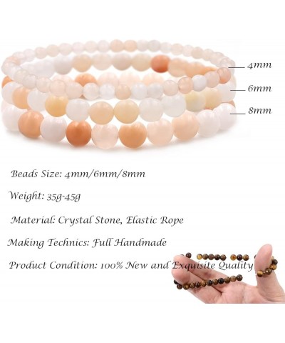 3Pcs Natural Stone Bracelet for Women Men Healing Crystal Chip Bead Bracelets Spiritual Amethyst Rose Quartz Chakra Bracelets...