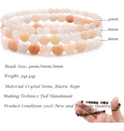 3Pcs Natural Stone Bracelet for Women Men Healing Crystal Chip Bead Bracelets Spiritual Amethyst Rose Quartz Chakra Bracelets...