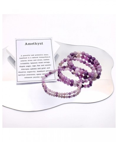 3Pcs Natural Stone Bracelet for Women Men Healing Crystal Chip Bead Bracelets Spiritual Amethyst Rose Quartz Chakra Bracelets...