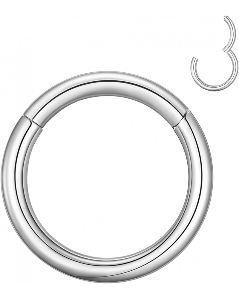 4G 6G 8G 10G 12G Clicker Rings 316L Surgical Steel Hinged Segment Hoop for Septum and Cartilage Earlobe Piercings, Diameter 1...