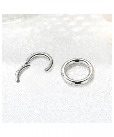 4G 6G 8G 10G 12G Clicker Rings 316L Surgical Steel Hinged Segment Hoop for Septum and Cartilage Earlobe Piercings, Diameter 1...