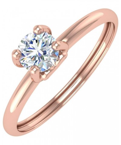 1/4 Carat 4-Prong Set Diamond Solitaire Engagement Ring Band in 10K Gold Rose Gold $109.20 Rings