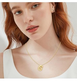 Bubble Letter Necklace Gold for Women, 18k Gold Plated Dainty Bubble Balloon Initial Necklace Puffy Name Initial Alphabet Pen...