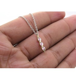 Ladies Twist 3 Stone Infinity Pendant (Silver Chain Included), Available in Various Round Diamonds, Gemstones & Metal in 10K/...