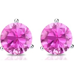 925 Sterling Silver Simulated Gemstone Birthstone Stud Earrings for Women, 1 ct and 6.5 mm Oct - Tourmaline $12.74 Earrings