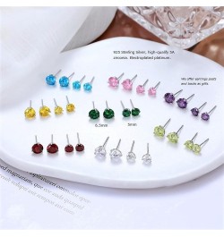 925 Sterling Silver Simulated Gemstone Birthstone Stud Earrings for Women, 1 ct and 6.5 mm Oct - Tourmaline $12.74 Earrings