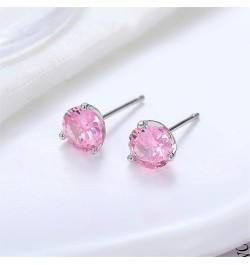 925 Sterling Silver Simulated Gemstone Birthstone Stud Earrings for Women, 1 ct and 6.5 mm Oct - Tourmaline $12.74 Earrings