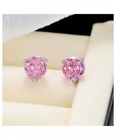 925 Sterling Silver Simulated Gemstone Birthstone Stud Earrings for Women, 1 ct and 6.5 mm Oct - Tourmaline $12.74 Earrings