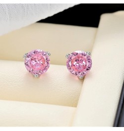 925 Sterling Silver Simulated Gemstone Birthstone Stud Earrings for Women, 1 ct and 6.5 mm Oct - Tourmaline $12.74 Earrings