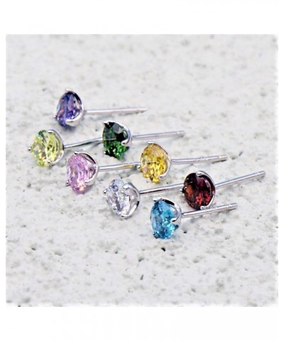 925 Sterling Silver Simulated Gemstone Birthstone Stud Earrings for Women, 1 ct and 6.5 mm Oct - Tourmaline $12.74 Earrings