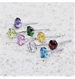 925 Sterling Silver Simulated Gemstone Birthstone Stud Earrings for Women, 1 ct and 6.5 mm Oct - Tourmaline $12.74 Earrings