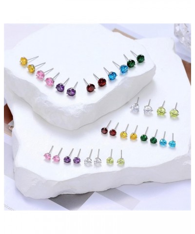 925 Sterling Silver Simulated Gemstone Birthstone Stud Earrings for Women, 1 ct and 6.5 mm Oct - Tourmaline $12.74 Earrings