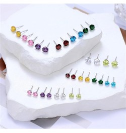 925 Sterling Silver Simulated Gemstone Birthstone Stud Earrings for Women, 1 ct and 6.5 mm Oct - Tourmaline $12.74 Earrings