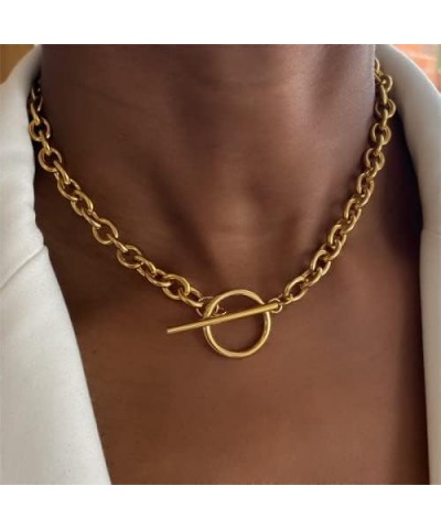 2022 Fashion New Chunky Chain Necklace Women Simple Toggle Clasp Stainless Steel Chain Necklace for Women Jewelry Gift 5 $20....