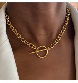 2022 Fashion New Chunky Chain Necklace Women Simple Toggle Clasp Stainless Steel Chain Necklace for Women Jewelry Gift 5 $20....