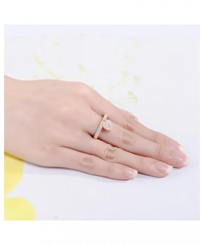 925 Sterling Silver Dangle Ring Cubic Zirconia Jewelry for Women (Heart, Rose Gold Plated) $15.68 Rings