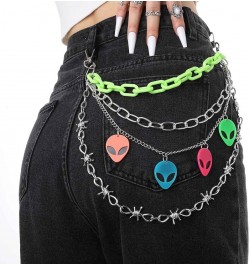 Hip Hop Pants Chain Goth Jean Chains Star Punk Pocket Chain for Women Layered Acrylic Keychains Cute Trouser Chain Rock Walle...