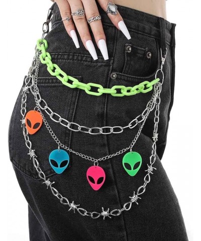 Hip Hop Pants Chain Goth Jean Chains Star Punk Pocket Chain for Women Layered Acrylic Keychains Cute Trouser Chain Rock Walle...