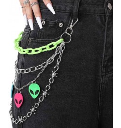 Hip Hop Pants Chain Goth Jean Chains Star Punk Pocket Chain for Women Layered Acrylic Keychains Cute Trouser Chain Rock Walle...