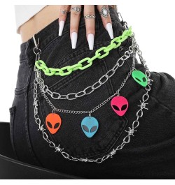 Hip Hop Pants Chain Goth Jean Chains Star Punk Pocket Chain for Women Layered Acrylic Keychains Cute Trouser Chain Rock Walle...