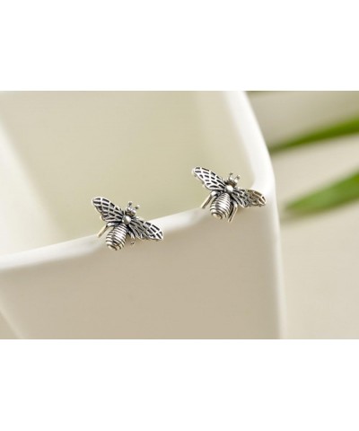 SLUYNZ 925 Sterling Silver Bee Earrings Studs for Women Teen Girls Cute Bumble Bee Earrings A-Silver $10.82 Earrings