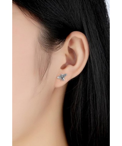 SLUYNZ 925 Sterling Silver Bee Earrings Studs for Women Teen Girls Cute Bumble Bee Earrings A-Silver $10.82 Earrings