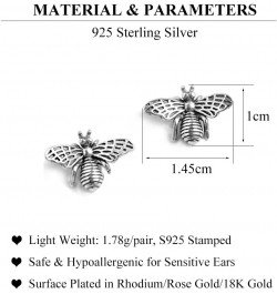 SLUYNZ 925 Sterling Silver Bee Earrings Studs for Women Teen Girls Cute Bumble Bee Earrings A-Silver $10.82 Earrings