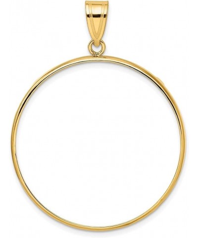 Gold Coin Bezel Pendant Mounting - 13mm 14mm 15mm Coin Size - Polished Rim Design - 14K Yellow Gold - Prong Set with Bail Coi...