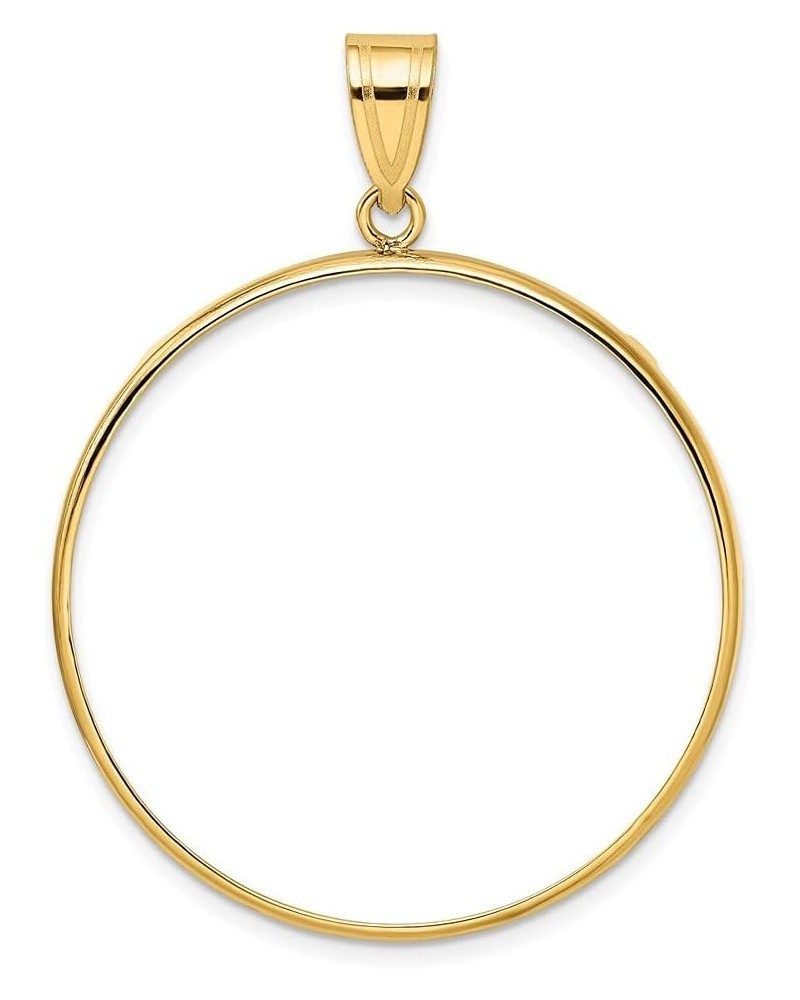 Gold Coin Bezel Pendant Mounting - 13mm 14mm 15mm Coin Size - Polished Rim Design - 14K Yellow Gold - Prong Set with Bail Coi...