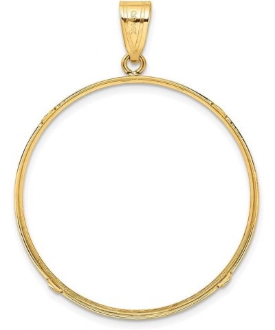 Gold Coin Bezel Pendant Mounting - 13mm 14mm 15mm Coin Size - Polished Rim Design - 14K Yellow Gold - Prong Set with Bail Coi...