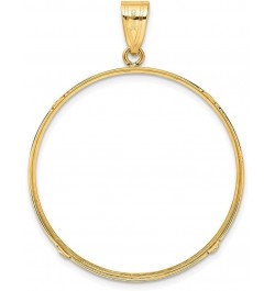 Gold Coin Bezel Pendant Mounting - 13mm 14mm 15mm Coin Size - Polished Rim Design - 14K Yellow Gold - Prong Set with Bail Coi...