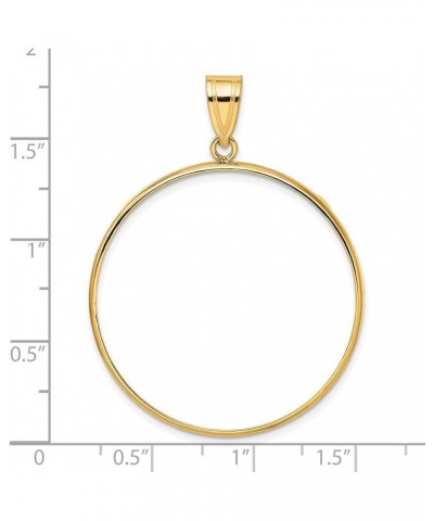 Gold Coin Bezel Pendant Mounting - 13mm 14mm 15mm Coin Size - Polished Rim Design - 14K Yellow Gold - Prong Set with Bail Coi...