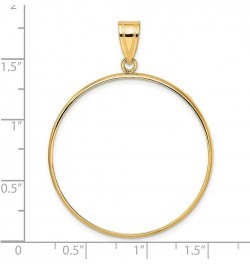 Gold Coin Bezel Pendant Mounting - 13mm 14mm 15mm Coin Size - Polished Rim Design - 14K Yellow Gold - Prong Set with Bail Coi...