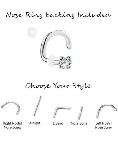 925 Sterling Silver Straight or 18K Gold Plated Pineapple Nose Ring 22G Rose Gold - 10mm Straight $10.63 Body Jewelry