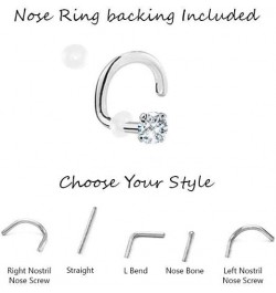 925 Sterling Silver Straight or 18K Gold Plated Pineapple Nose Ring 22G Rose Gold - 10mm Straight $10.63 Body Jewelry