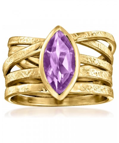 1.60 Carat Amethyst Highway Ring in 18kt Gold Over Sterling $28.70 Rings